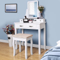 Vanity Set, 2 Large Sliding Drawers, Removable Makeup Organizer Dressing Table with Mirror and Stool